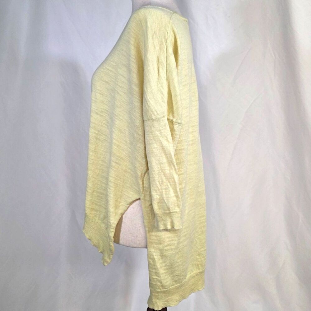 Anthropologie Moth Cotton Blend 3/4 Sleeve High-Low Knit Yellow Top Size XS - Picture 5 of 8